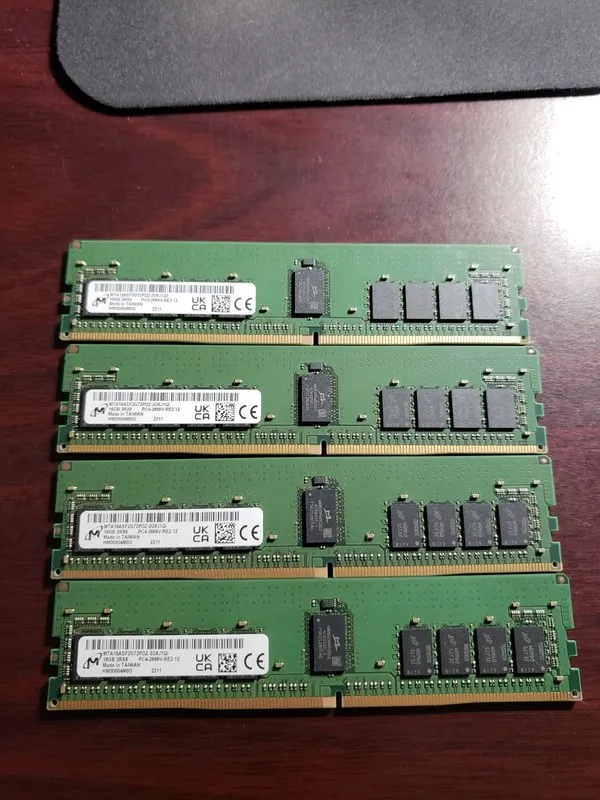 Модуль памяти 1x Micron 16GB 2Rx8 PC4-2666V ECC REG Server RAM MTA18ASF2G72PDZ-2