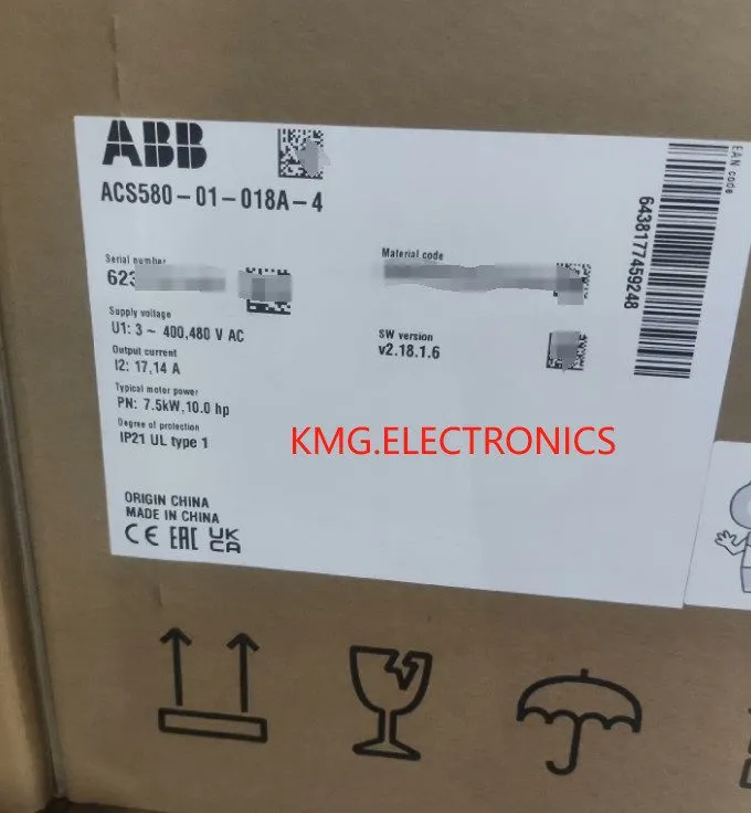 Частотный преобразователь ABB ACS580-01-018A-4: 7.5 kW, IN: 17.0 A