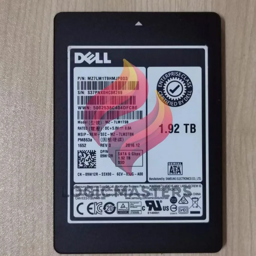SSD-накопитель DELL 1.92TB Samsung PM863A SATA SSD 6Gbps MZ-7LM1T9B Solid State 