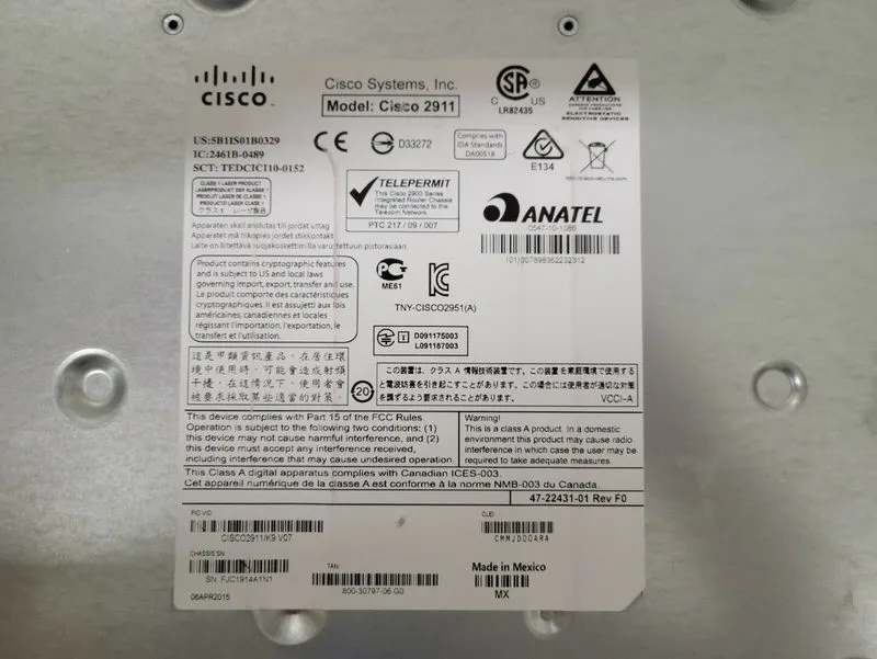 Маршрутизатор Cisco 2900 Series Integrated Service Router CISCO 2911 — фото лота 4