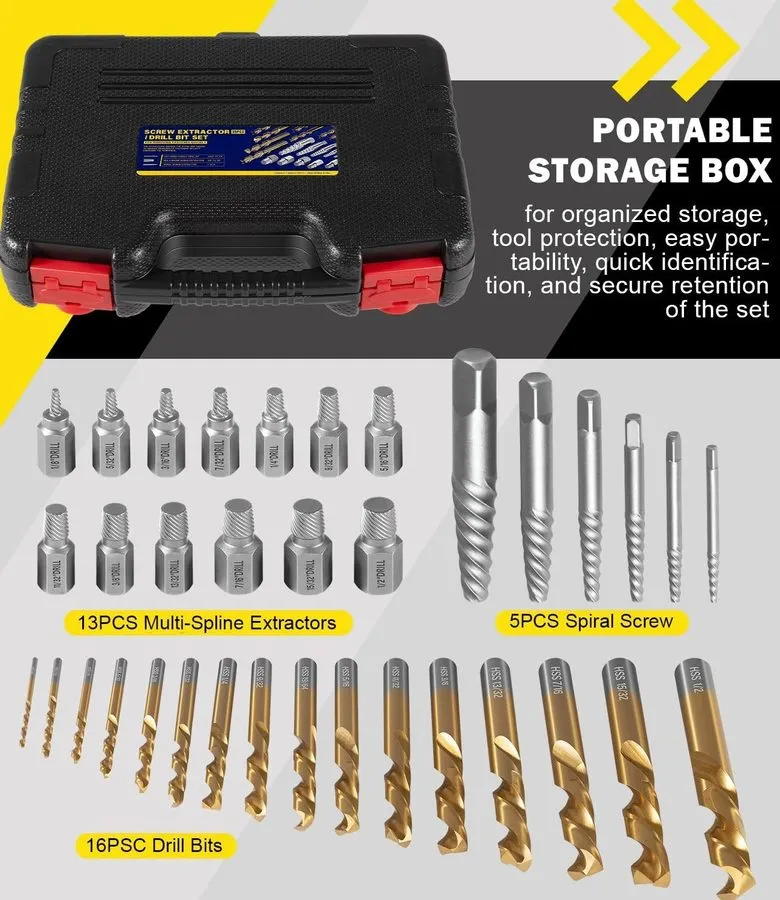 Режущий инструмент 35-Piece Screw Extractor and Drill Bit Set 11135ZR Remove Bro