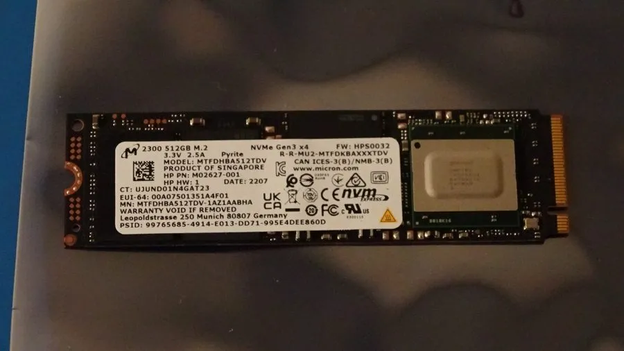 SSD-накопитель Micron 2300 512GB M.2 2280 NVMe PCIe Gen3 x4 SSD MTFDHBA512TDV