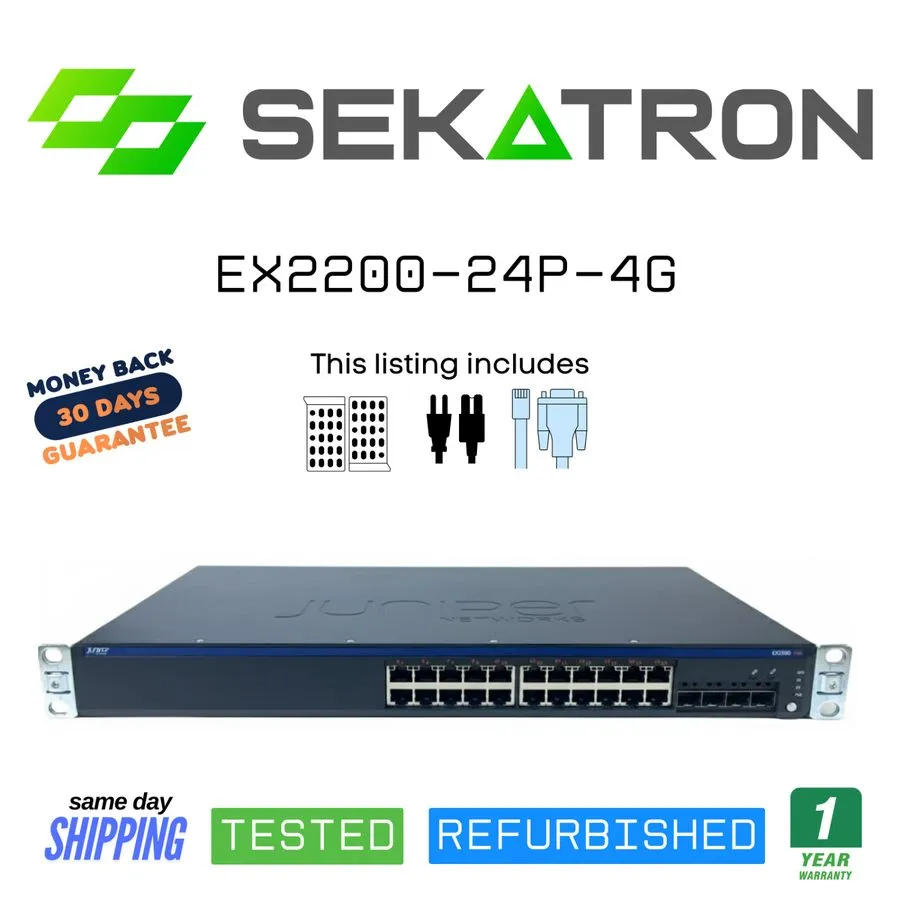 Коммутатор Juniper EX2200-24P-4G 24 Port POE Gigabit Managed Ethernet Switch