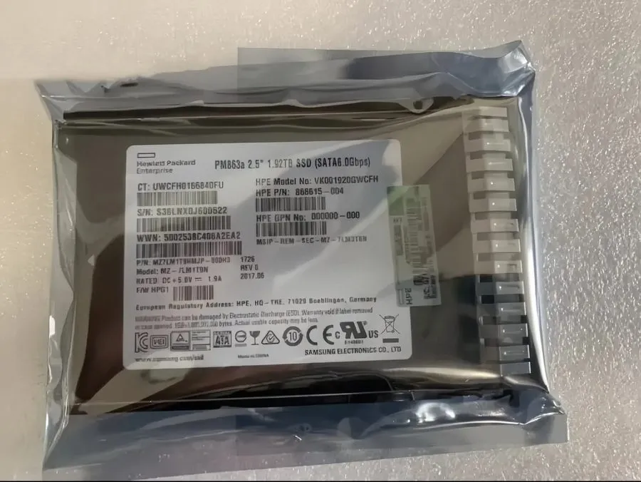 Сервер HPE/Samsung 2.5" 1.92TB SATA 6G G10 Server SSD Replace P09722-B21 P09912-