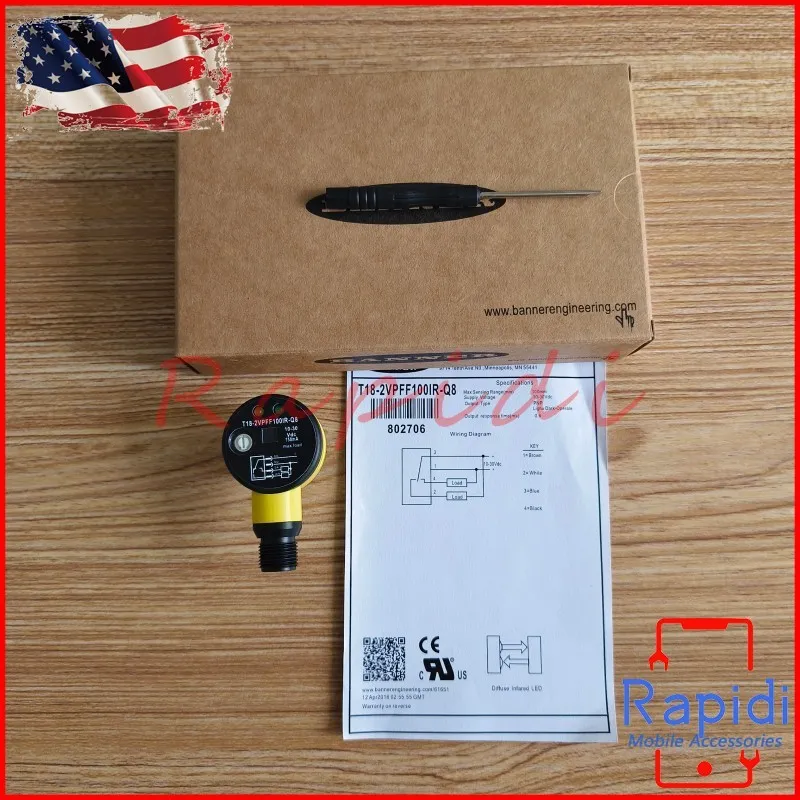Фотоэлектрический датчик Banner Photoelectric Sensor T18-2VPFF100IR-Q8 10-30VDC