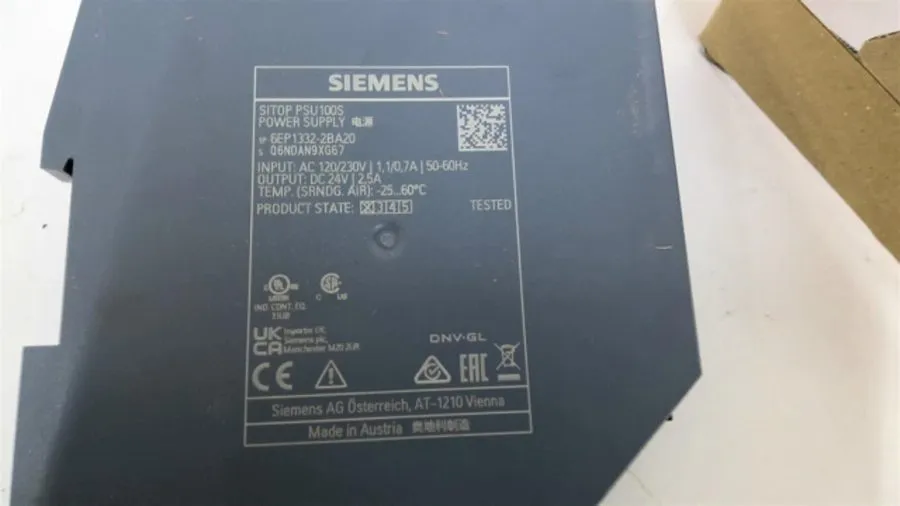 Блок питания Siemens 6EP13332BA20 SITOP PSU100S Power Supply 24VDC 5A