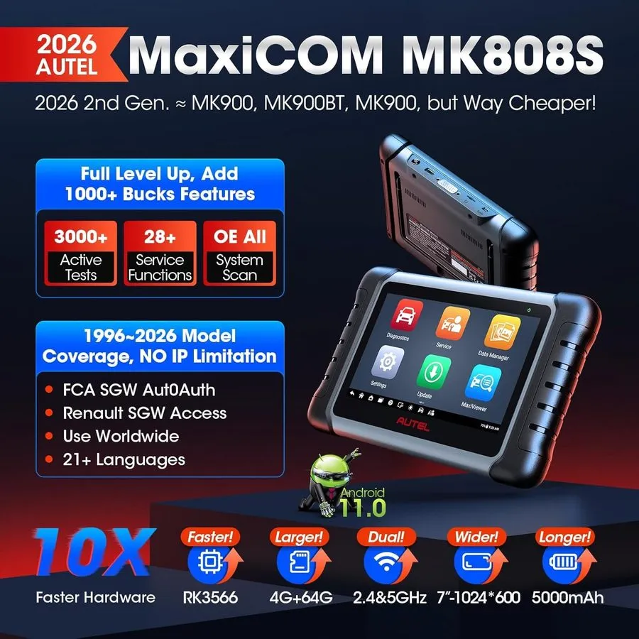 Диагностический сканер 2026 Autel MaxiCOM MK808S Bidirectional Auto Diagnostic S
