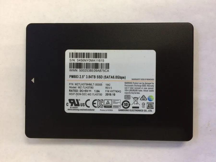SSD-накопитель Samsung PM883 3.84TB SATA 6.0Gbps SSD Solid State Drives Product 