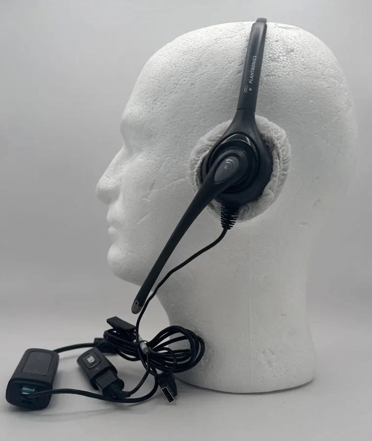VoIP-шлюз Plantronics HW261NC Black Headband Headset With DA45 Adapter Works Fin — фото лота 1