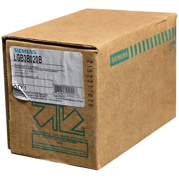 Автоматический выключатель LGB3B020B Siemens 20A 480V 3P Bolt-In Circuit Breaker