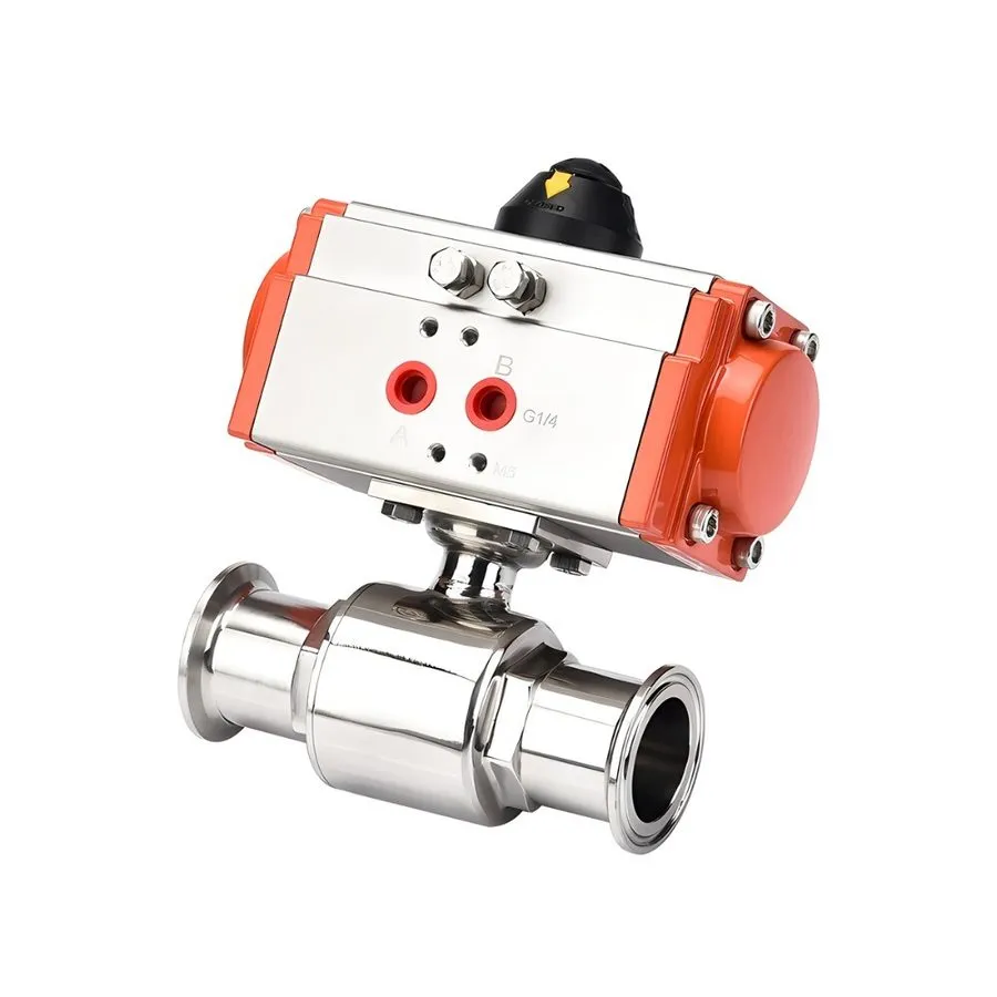 Клапан Pneumatic Sanitary Straight Ball Valve 1-1/2" Stainless Steel 316 Clamp O