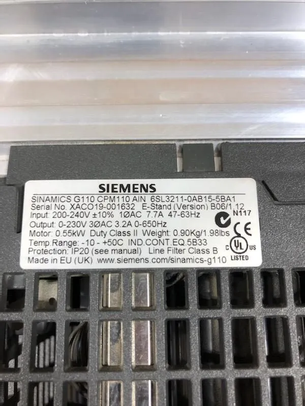 Частотный преобразователь Siemens Sinamics G110 CPM110 6SL3211-0AB15-5BA1 0.55kW
