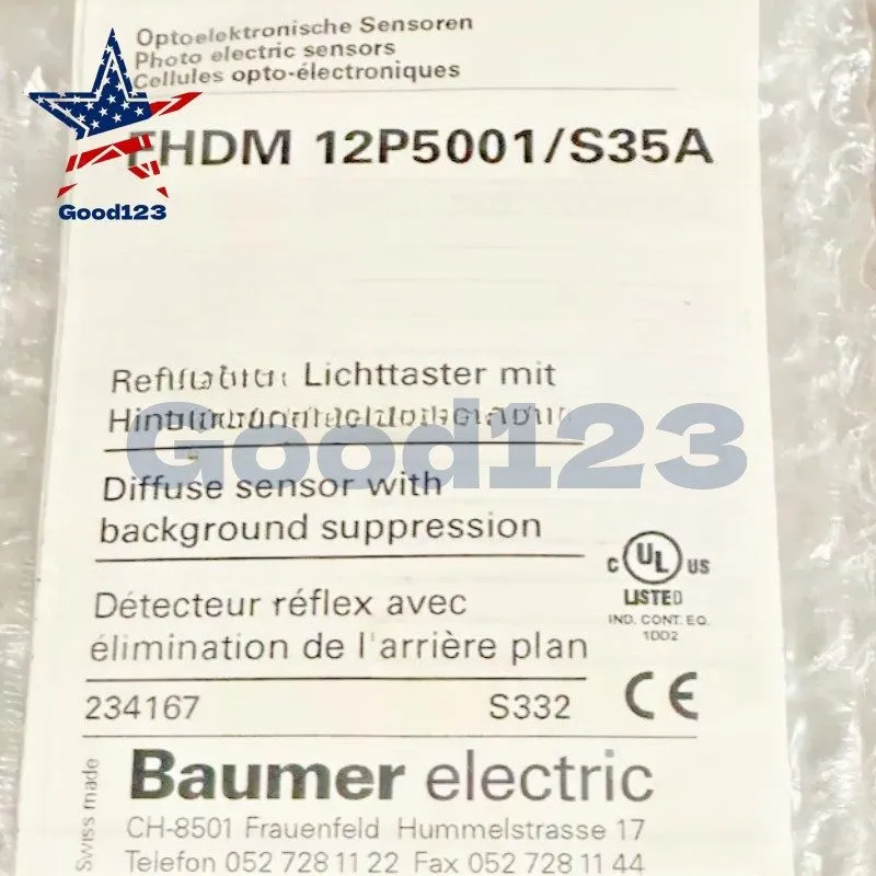 Фотоэлектрический датчик Baumer FHDM 12P5001/S35A Photoelectric Sensor PNP, 15-3