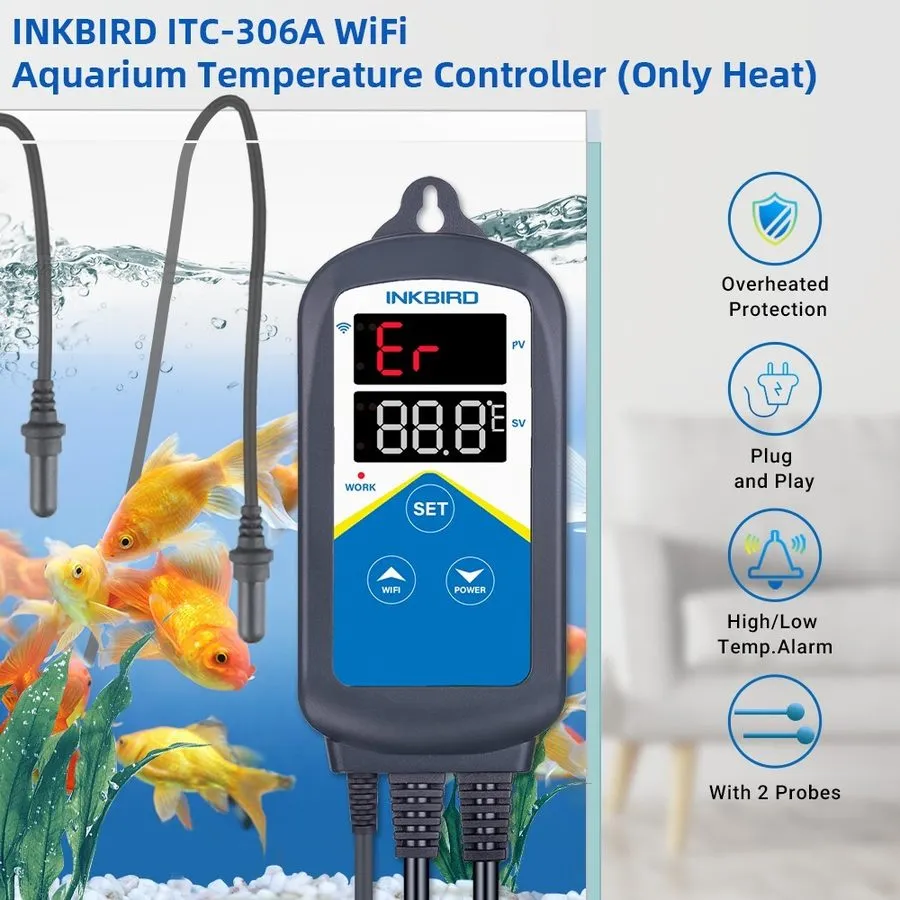 Датчик температуры Inkbird Prewire WIFI Temperature Controller Thermostat ITC-30 — фото лота 1