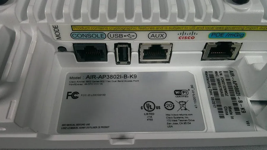 Точка доступа Wi-Fi Cisco Aironet 3802I (AIR-AP3802I-B-K9) POE Wireless Access P — фото лота 4