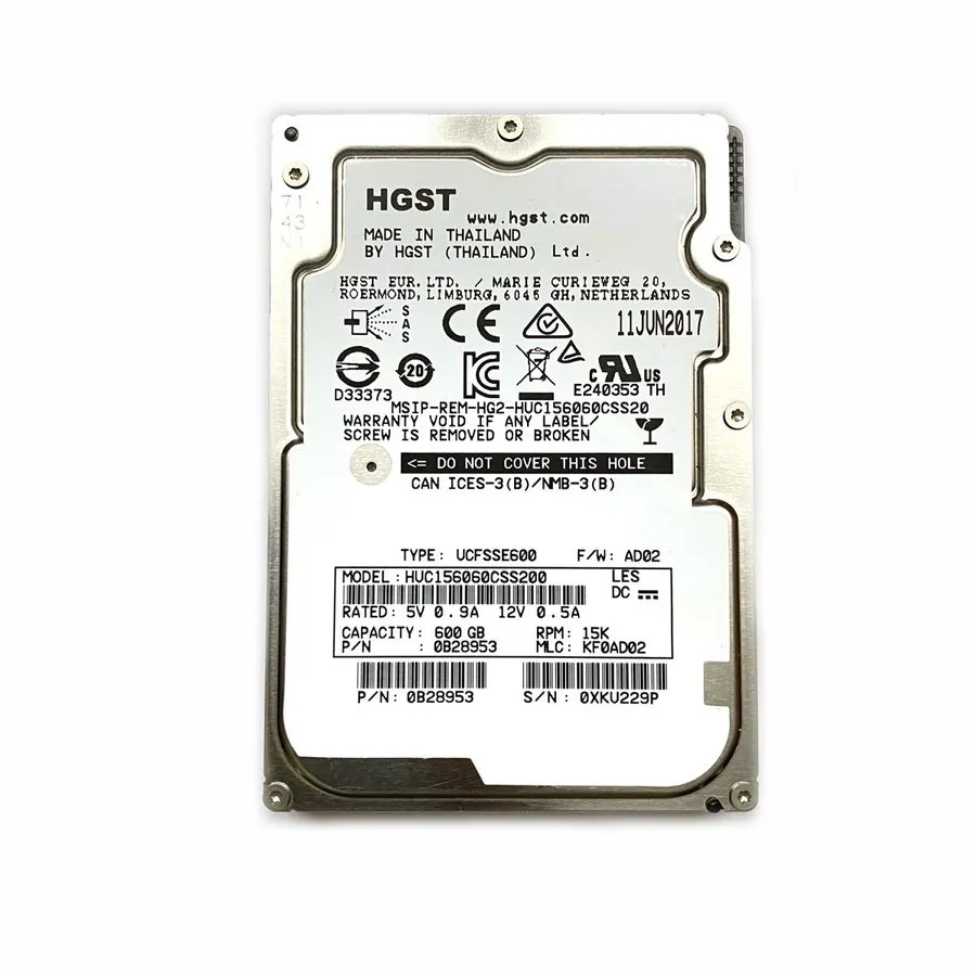 Жёсткий диск 0B28953 Hitachi 600GB 15K RPM 12Gbps 2.5" SAS HDD Hard Drive HUC156