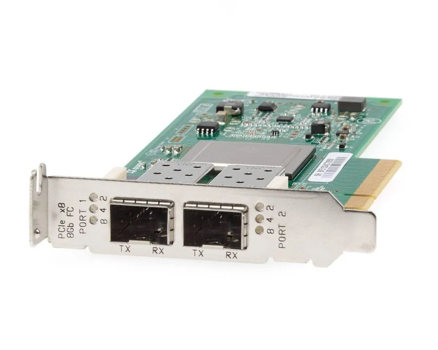 Контроллер QLogic QLE2562 2-Port 8Gb PCIe Fiber Channel FC HBA W/5 sfp's — фото лота 1