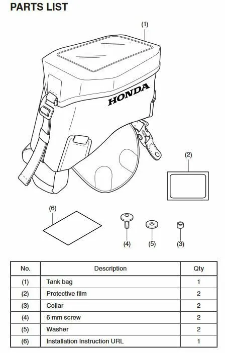 Электронный компонент 20-26 Honda Africa Twin CRF1100 4.5L Waterproof Tank Bag 0