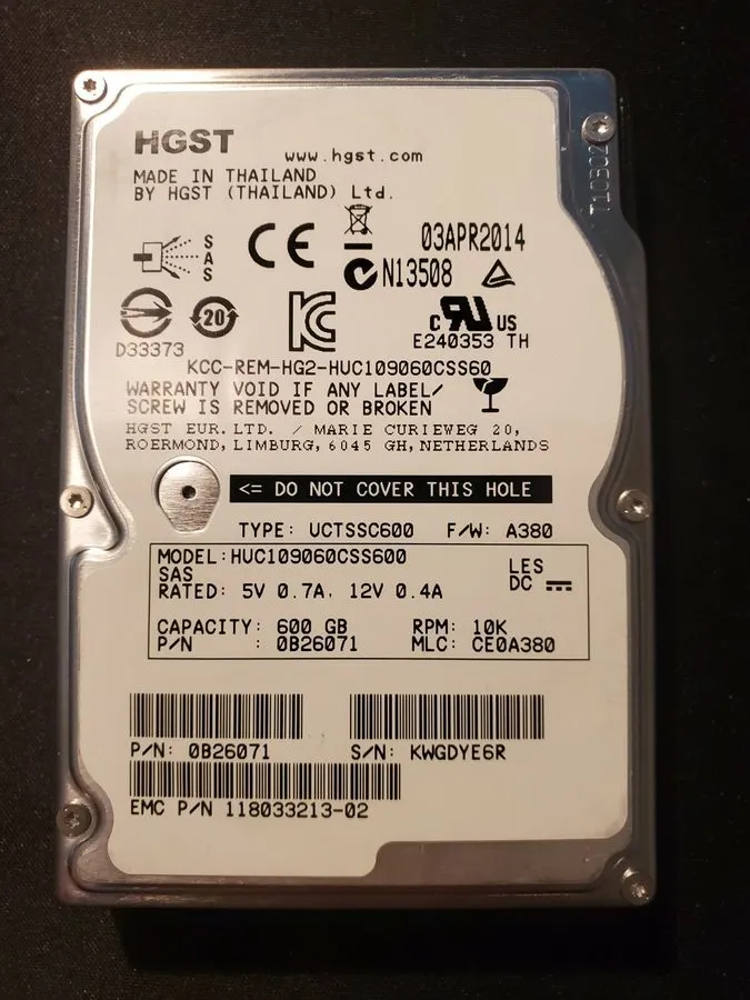 Жёсткий диск Hitachi HUC109060CSS600 600GB 10k 6Gbps 2.5" SAS Hard Disk Drive HD