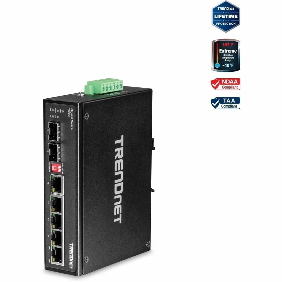 Коммутатор TRENDnet TI-G62 6-Port Hardened Industrial Gigabit DIN-Rail Switch 12 — фото лота 1