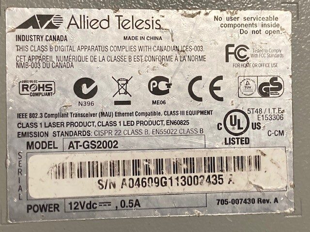 Коммутатор Allied Telesis AT-GS2002/SP Gigabit Bridging Converter