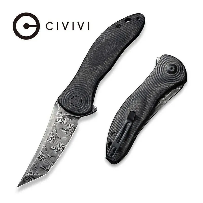 Сервер Civivi Synergy3 Linerlock Tanto C20075B-DS1 3.25" Damascus Carbon Fiber F