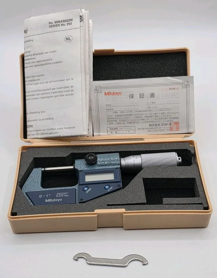 Батарея Mitutoyo 293-766-30 Digimatic Micrometer, 0-1"/0-25mm Range, .00005"/0.0