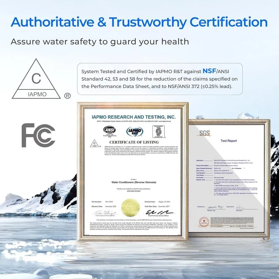 Насос Waterdrop G3P600 Reverse Osmosis System, NSF/ANSI 42 & 53 & 58 & 372 Certi — фото лота 3