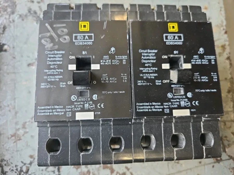 Автоматический выключатель Square D EDB34060 Circuit Breaker 60A 3-Pole 480V AC