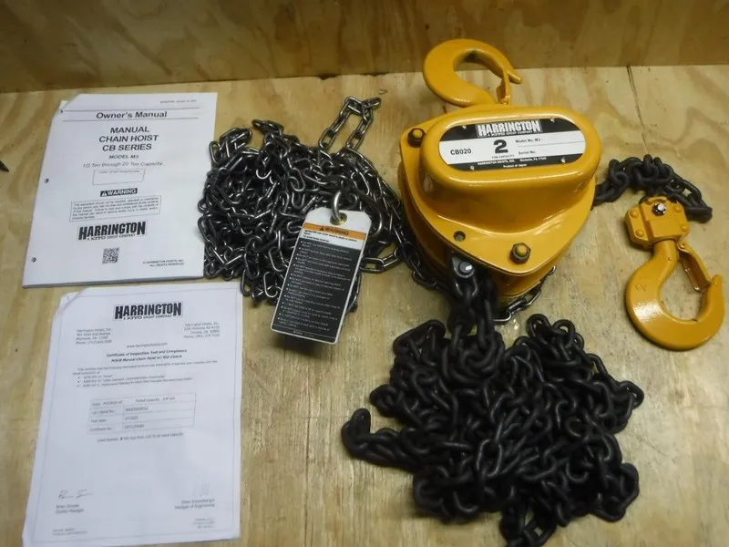 Таль HARRINGTON CB020-20 20' 4000 LB LIFT MANUAL LIFT 2 TON CHAIN HOIST — фото лота 1