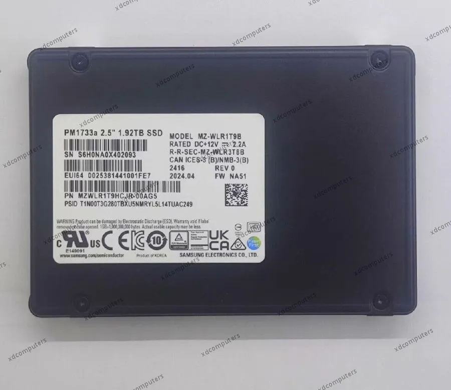 SSD-накопитель Samsung PM1733A 1.92TB SSD 2.5" U.2 PCIE 3.0 NVME MZ-WLR1T9B MZWL — фото лота 1