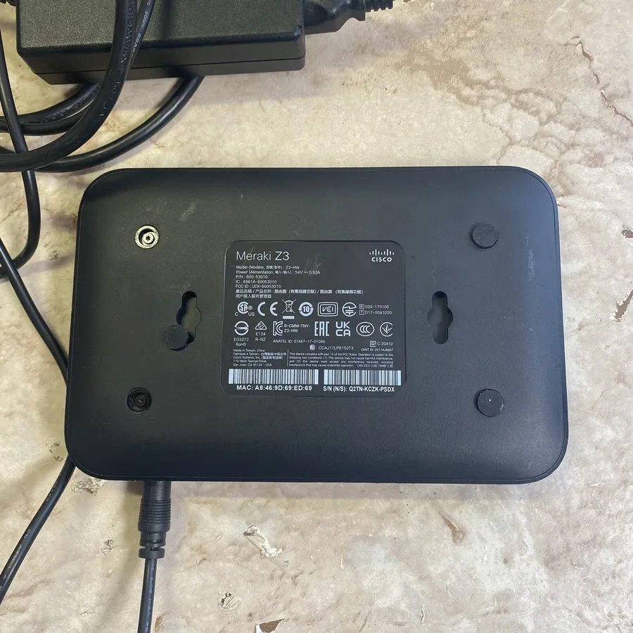 Маршрутизатор Cisco Meraki Z3-HW Z3 Teleworker Gateway WiFi 5 VPN Router Firewal — фото лота 1