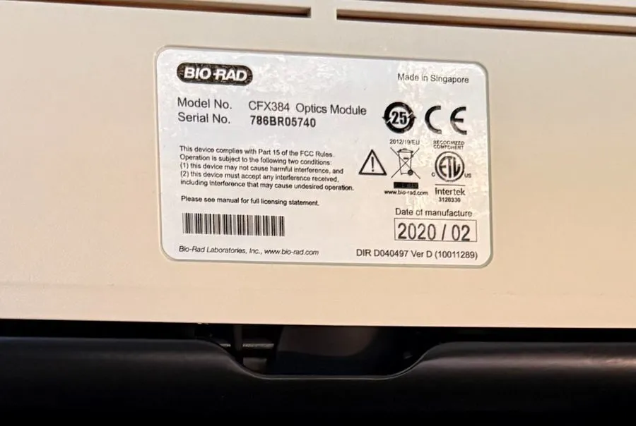 Амплификатор Bio-Rad CFX384 Real-Time PCR System w/ C1000 Touch & Laptop — фото лота 2