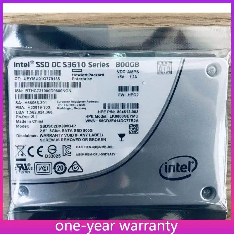 SSD-накопитель Intel DC S3610 800GB HPE SSD 2.5" SATA 6Gbs Solid State Drive SSD