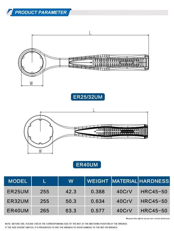 Режущий инструмент ER40UM O-Type Collet Chuck Wrench Spanner 40CrV Integral Type
