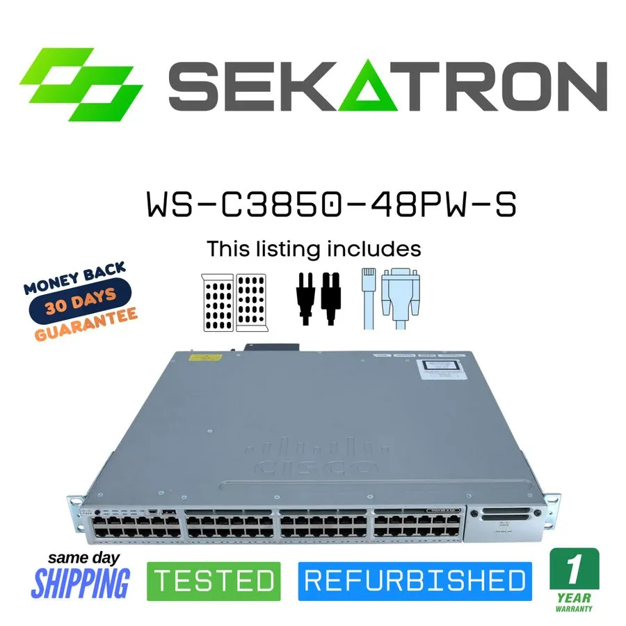 Коммутатор Cisco WS-C3850-48PW-S 48-Port PoE IP Wireless LAN Switch NM-2-10G