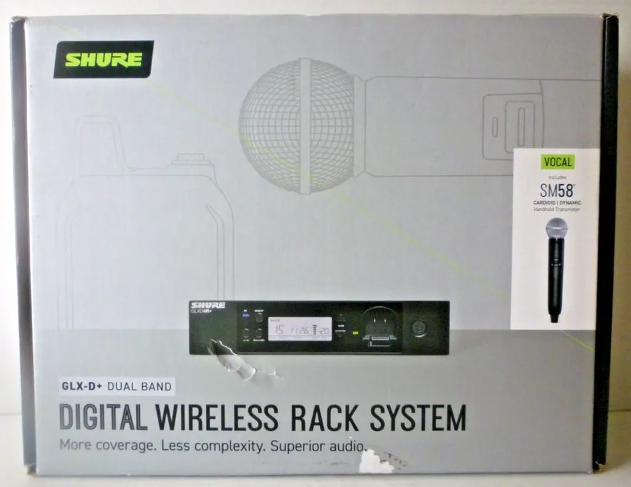 Радиосистема Shure GLXD24R+/SM58 Digital Wireless Microphone Rack System, Z3 2.4 — фото лота 1