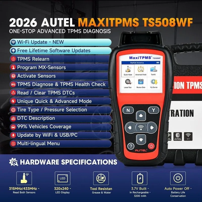 Диагностический сканер Autel MaxiTPMS TS508WF Kits TPMS Programming Scanner & TP — фото лота 1