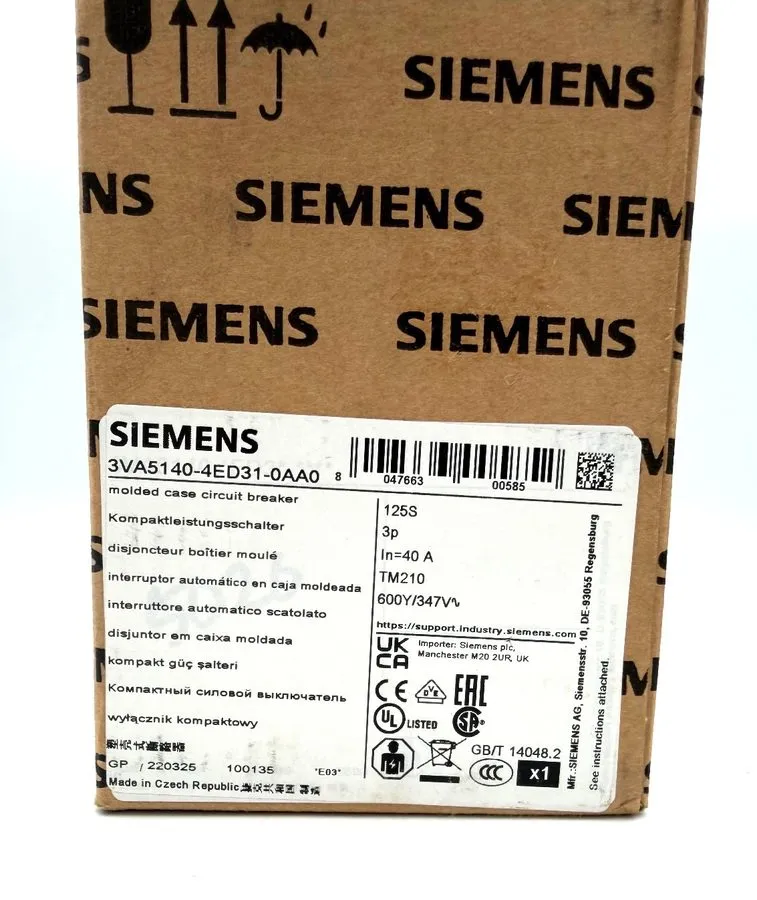 Автоматический выключатель 3VA5140-4ED31-0AA0 3 Pole 40 Amp Siemens Molded Case  — фото лота 2