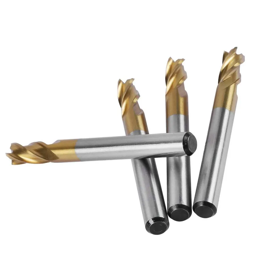 Режущий инструмент 4flute Titanium Coat Carbide End Mill Bits 1/4 Inch/6mm Hss C — фото лота 1
