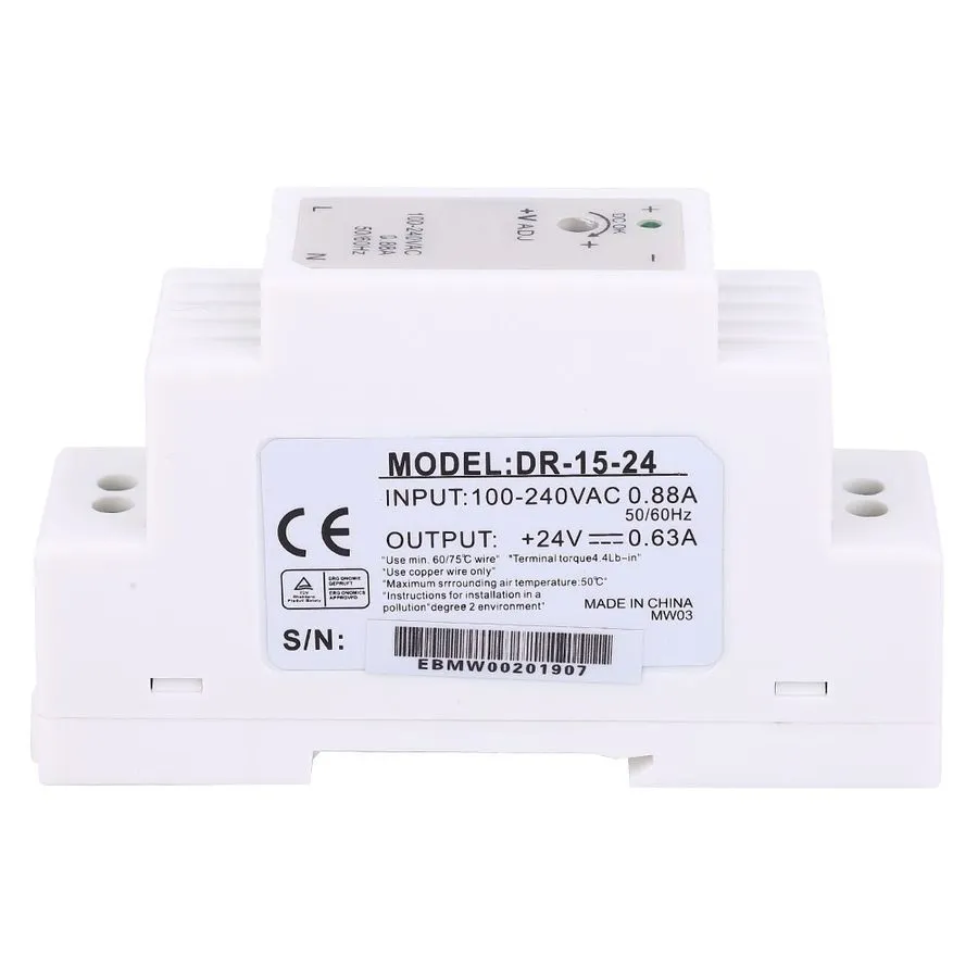 Блок питания Mean Well DR-15-24 DIN Rail Mounted AC/DC Switching Power Supply 24
