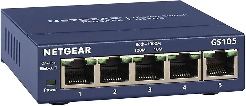 Коммутатор NETGEAR PROSAFE 5-PORT GIGABIT DESKTOP SWITCH MODEL No GS105