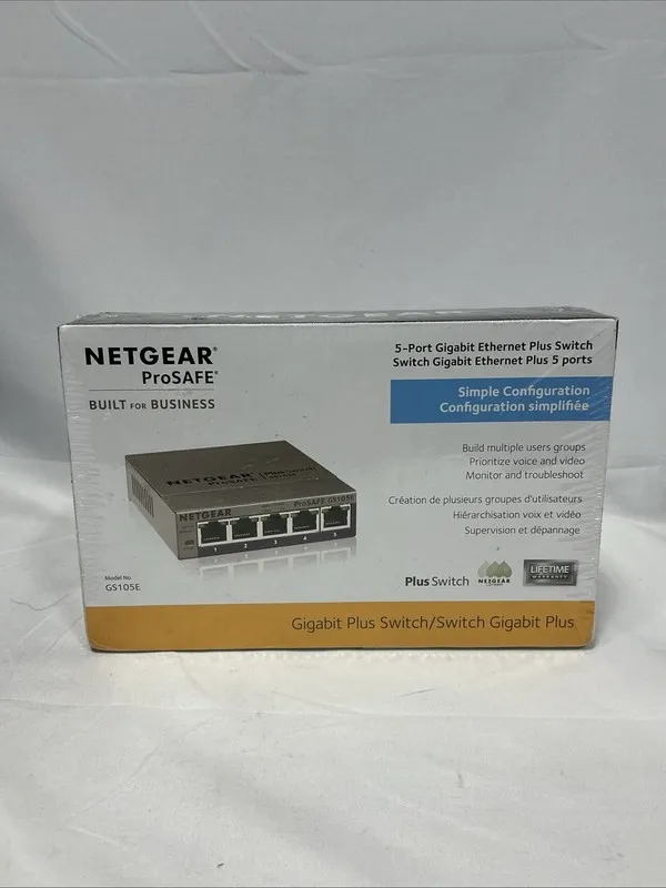 Коммутатор NETGEAR GS105E 5-Port Gigabit Smart Managed Plus Ethernet Switch