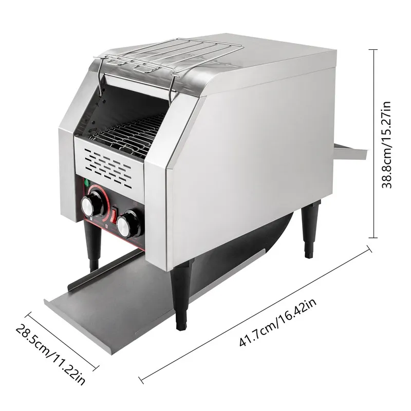Конвейер 150Slices/H 1300W Commercial Conveyor Toaster Electric Bread Baking Mac — фото лота 1