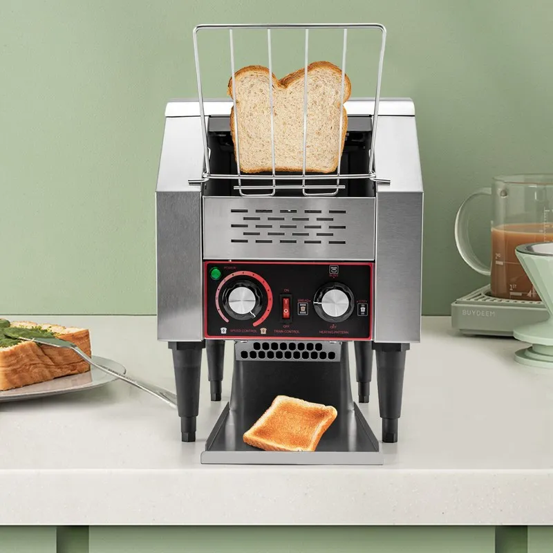 Конвейер 150Slices/H 1300W Commercial Conveyor Toaster Electric Bread Baking Mac — фото лота 2