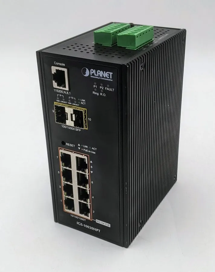 Коммутатор Planet IGS-10020HPT V2 Industrial PoE 10020PT Switch Managed SFP