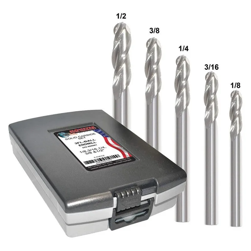 Режущий инструмент Zoro Select 222-888881 End Mill Set, 0.5 In, Carbide