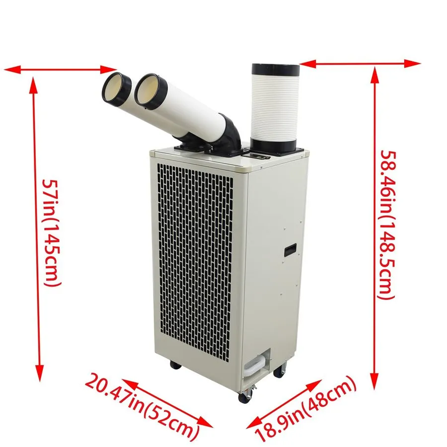 Кондиционер 220V Movable Industrial Air Conditioner 2 Tube Spot Cooler 15400Btu/ — фото лота 1