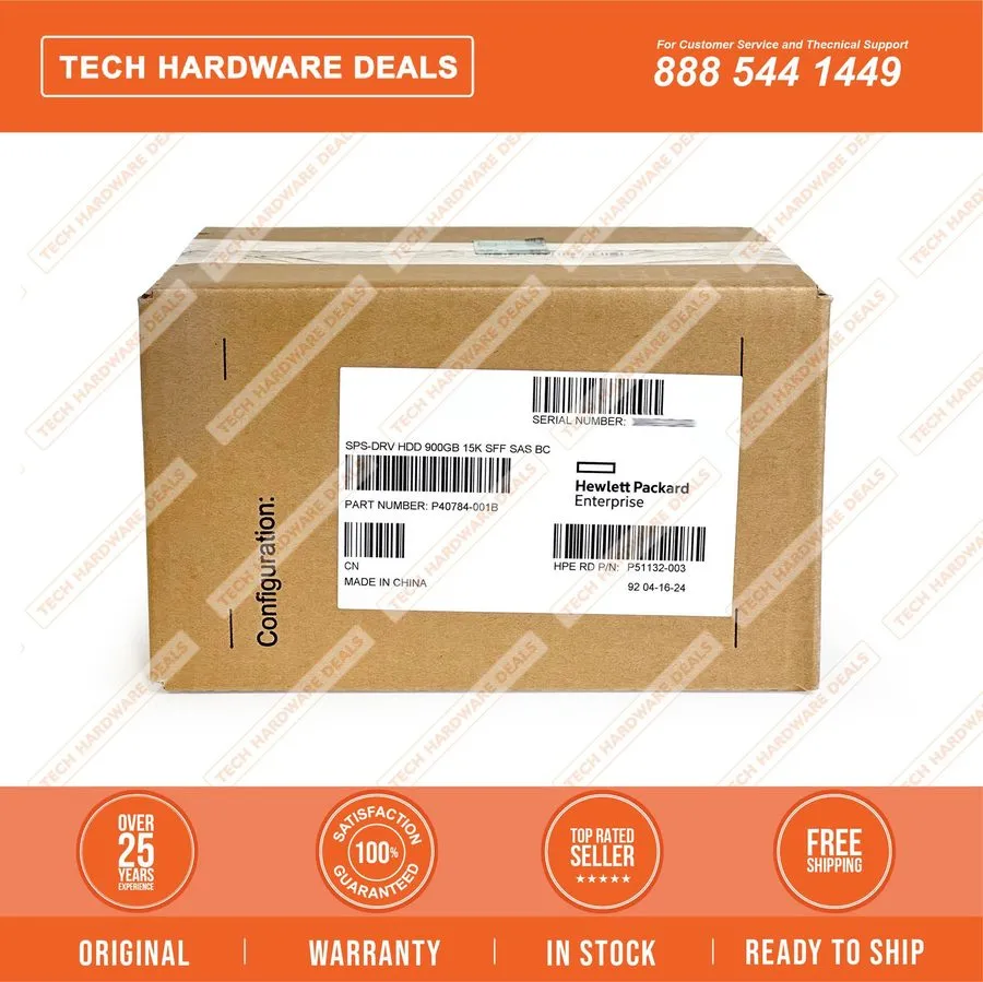 Жёсткий диск HPE 900GB P40432-B21 P40784-001 SAS 12G Mission Critical 15K SFF BC