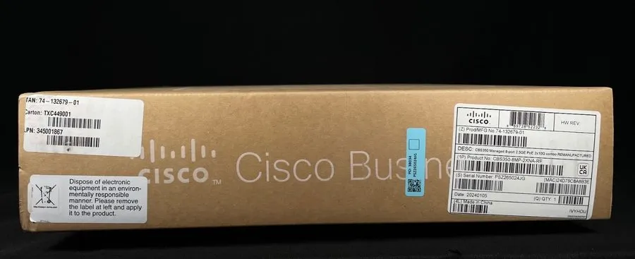 Коммутатор Cisco Refresh CBS350-8MP-2X Managed 8-Port 2.5G PoE+ 2x10G SFP+ Switc